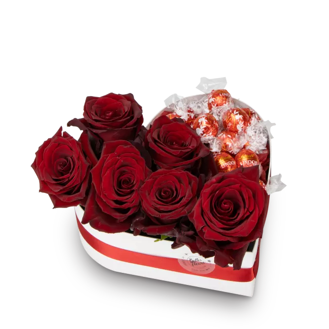 Box of flowers and candies